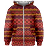 Boho Red Gold Kids  Zipper Hoodie Without Drawstring