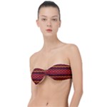 Boho Red Gold Classic Bandeau Bikini Top 