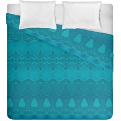 Boho Teal Pattern Duvet Cover Double Side (King Size) from ArtsNow.com