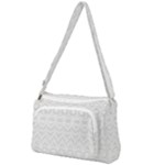 Boho White Wedding Lace Pattern Front Pocket Crossbody Bag