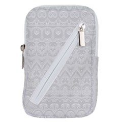 Boho White Wedding Lace Pattern Belt Pouch Bag (Small) from ArtsNow.com