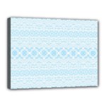 Boho Baby Blue Pattern Canvas 16  x 12  (Stretched)