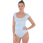 Boho Baby Blue Pattern Short Sleeve Leotard 