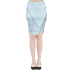 Boho Baby Blue Pattern Midi Wrap Pencil Skirt