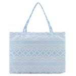 Boho Baby Blue Pattern Zipper Medium Tote Bag