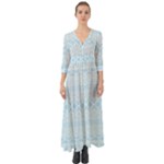 Boho Baby Blue Pattern Button Up Boho Maxi Dress