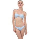 Boho Baby Blue Pattern Classic Bandeau Bikini Set