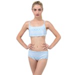 Boho Baby Blue Pattern Layered Top Bikini Set