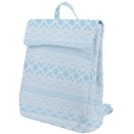 Boho Baby Blue Pattern Flap Top Backpack