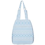 Boho Baby Blue Pattern Center Zip Backpack