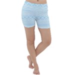 Boho Baby Blue Pattern Lightweight Velour Yoga Shorts