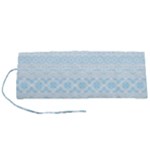 Boho Baby Blue Pattern Roll Up Canvas Pencil Holder (S)