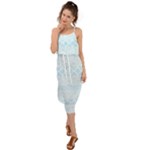 Boho Baby Blue Pattern Waist Tie Cover Up Chiffon Dress