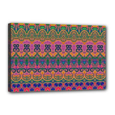 Boho Colorful Pattern Canvas 18  x 12  (Stretched) from ArtsNow.com