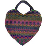 Boho Colorful Pattern Giant Heart Shaped Tote