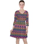 Boho Colorful Pattern Ruffle Dress