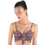 Boho Colorful Pattern Woven Tie Front Bralet
