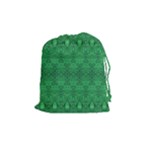 Boho Emerald Green Drawstring Pouch (Medium)