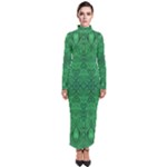 Boho Emerald Green Turtleneck Maxi Dress
