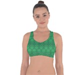 Boho Emerald Green Cross String Back Sports Bra