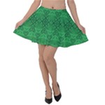 Boho Emerald Green Velvet Skater Skirt