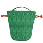 Boho Emerald Green Drawstring Bucket Bag