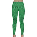 Boho Emerald Green Lightweight Velour Classic Yoga Leggings
