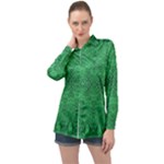 Boho Emerald Green Long Sleeve Satin Shirt