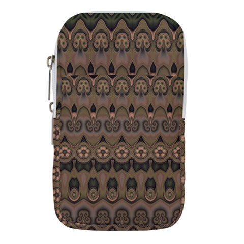Boho Green Brown Pattern Waist Pouch (Small) from ArtsNow.com