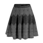 Boho Black Grey Pattern High Waist Skirt