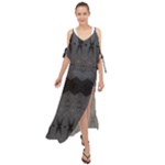 Boho Black Grey Pattern Maxi Chiffon Cover Up Dress