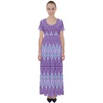 Boho Violet Purple High Waist Short Sleeve Maxi Dress