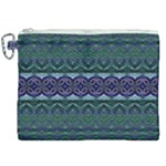 Boho Blue Green  Canvas Cosmetic Bag (XXL)