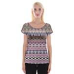 Colorful Boho Pattern Cap Sleeve Top