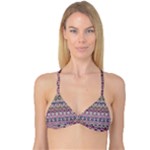 Colorful Boho Pattern Reversible Tri Bikini Top