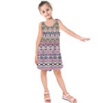 Colorful Boho Pattern Kids  Sleeveless Dress