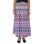 Colorful Boho Pattern Flared Maxi Skirt