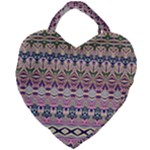 Colorful Boho Pattern Giant Heart Shaped Tote