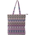 Colorful Boho Pattern Double Zip Up Tote Bag