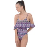 Colorful Boho Pattern Drape Piece Swimsuit