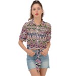 Colorful Boho Pattern Tie Front Shirt 