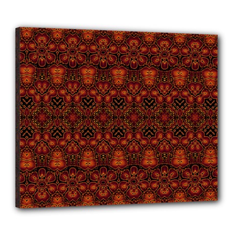 Boho Dark Red Floral Canvas 24  x 20  (Stretched) from ArtsNow.com