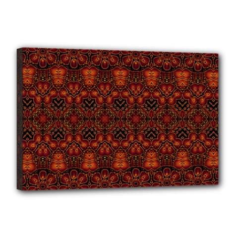Boho Dark Red Floral Canvas 18  x 12  (Stretched) from ArtsNow.com