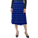 Cobalt Blue  Classic Velour Midi Skirt 