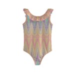 Boho Pastel Colors Kids  Frill Swimsuit