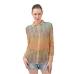 Boho Pastel Colors Long Sleeve Chiffon Shirt