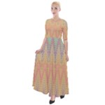 Boho Pastel Colors Half Sleeves Maxi Dress