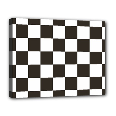 Chequered Flag Canvas 14  x 11  (Stretched) from ArtsNow.com