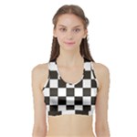Chequered Flag Sports Bra with Border