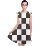 Chequered Flag Tie Up Tunic Dress